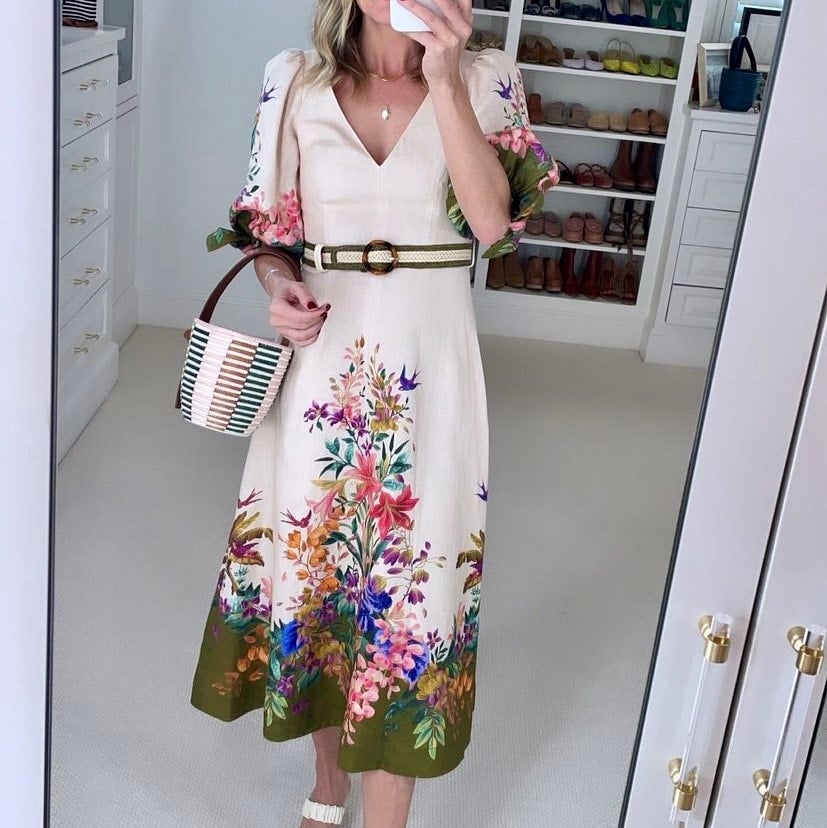 ZIMMERMANN TROPICANA TIE SLEEVE MIDI DRESS SIZE 2 - 4 DAY HIRE | Only Zimmy